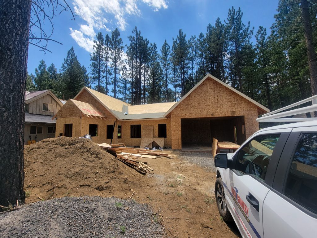 an expansion being build onto an existing home